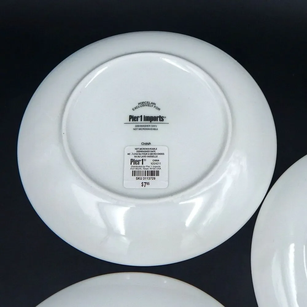 Pier 1 One Imports Hanukkah Menorah Salad Dessert Plates Star of David S/4 Dish